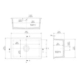 Modern Splash 711mm x 482mm Fireclay White Single Bowl Rectangular Inset Sink With Central Waste And Overflow