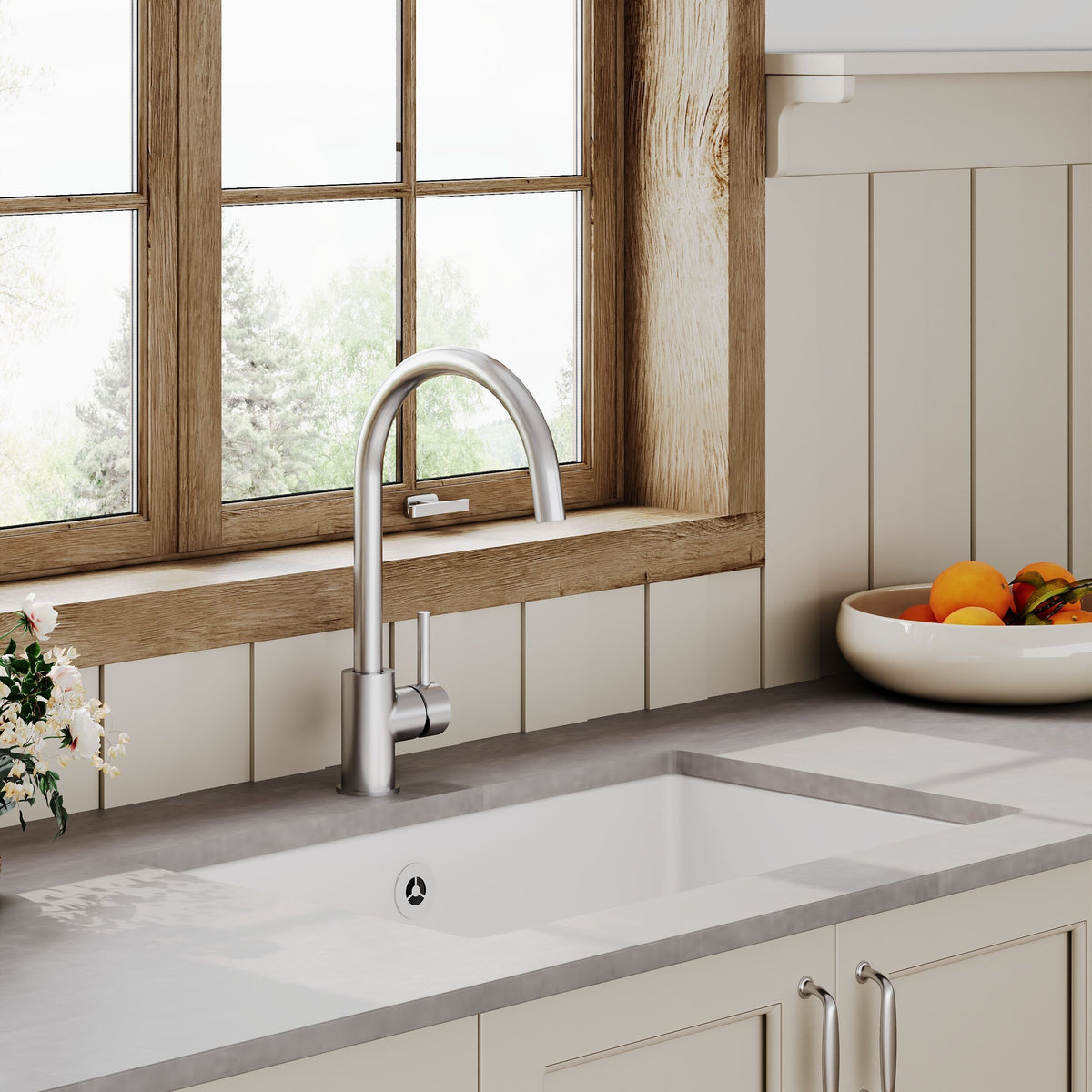 Modern Splash 711mm x 482mm Fireclay White Single Bowl Rectangular Inset Sink With Central Waste And Overflow