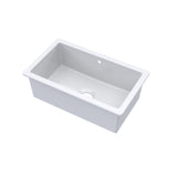 Modern Splash 762mm x 457mm Fireclay White Single Bowl Rectangular Inset Sink With Central Waste And Overflow