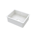 Modern Splash 548mm x 442mm Fireclay White Single Bowl Rectangular Inset Sink With Central Waste And Overflow