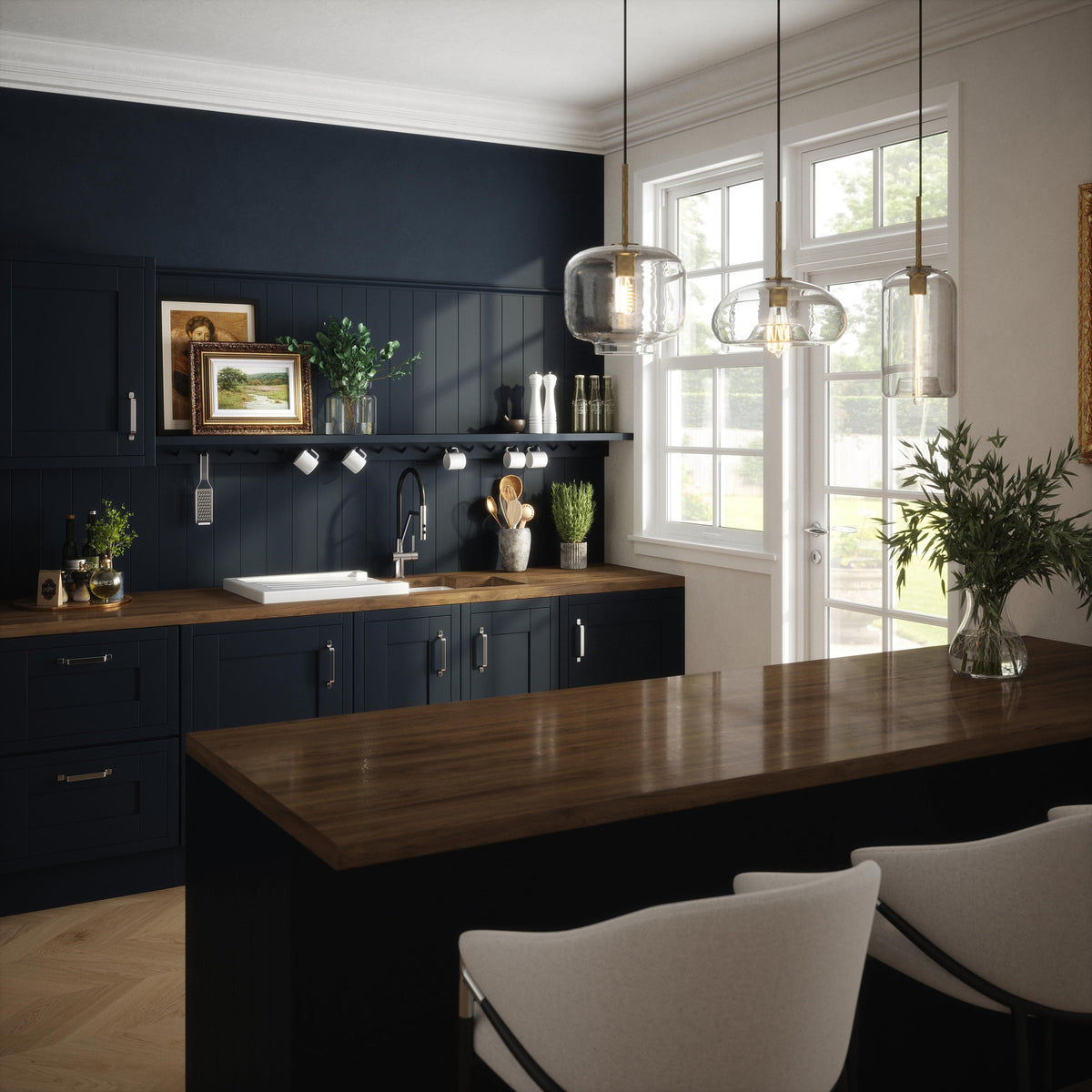 Modern Splash 549mm x 441mm Fireclay White Left-Hand 1.5 Bowl Rectangular Inset Sink
