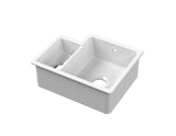 Modern Splash 549mm x 441mm Fireclay White Right-Hand 1.5 Bowl Rectangular Inset Sink