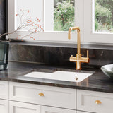 Modern Splash 549mm x 441mm Fireclay White Right-Hand 1.5 Bowl Rectangular Inset Sink