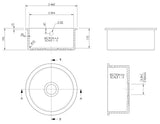Modern Splash 460mm x 191mm Fireclay White Single Bowl Round Inset Sink With Central Waste And Overflow