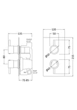 Modern Splash Chrome Twin Thermostatic Shower Valve