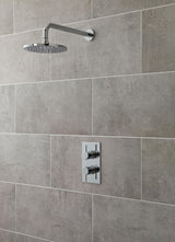 Modern Splash Chrome Twin Thermostatic Shower Valve With Diverter