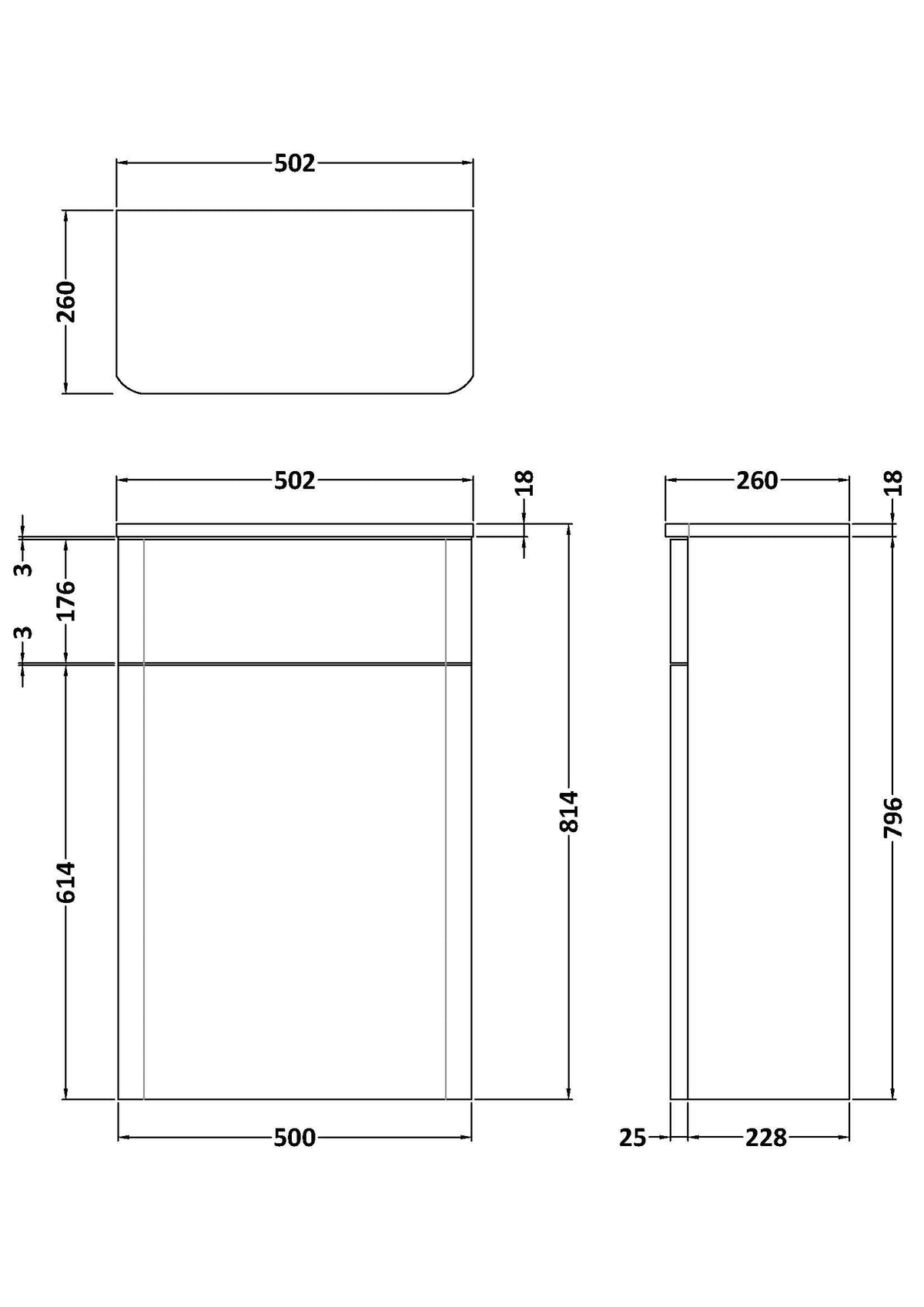 Modern Splash 500mm Gloss White Floor Standing WC Unit