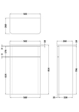 Modern Splash 500mm Autumn Oak Floor Standing WC Unit