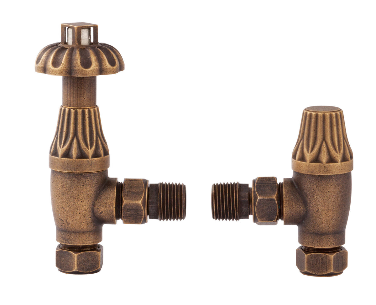 Antique Brass Thermostatic Radiator Valve Pack