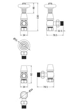 Camden Chrome Angled Thermostatic Radiator Valve