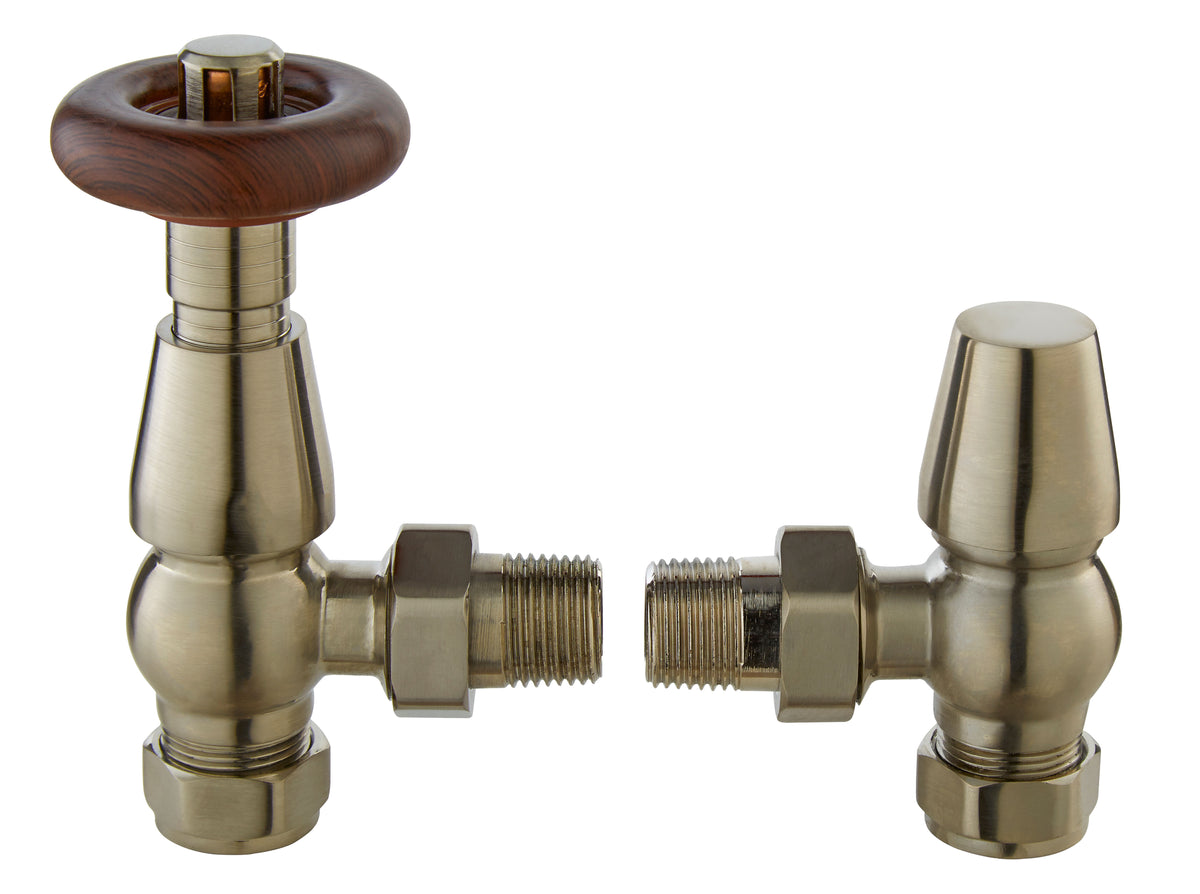 Camden Satin Nickel Angled Thermostatic Radiator Valve