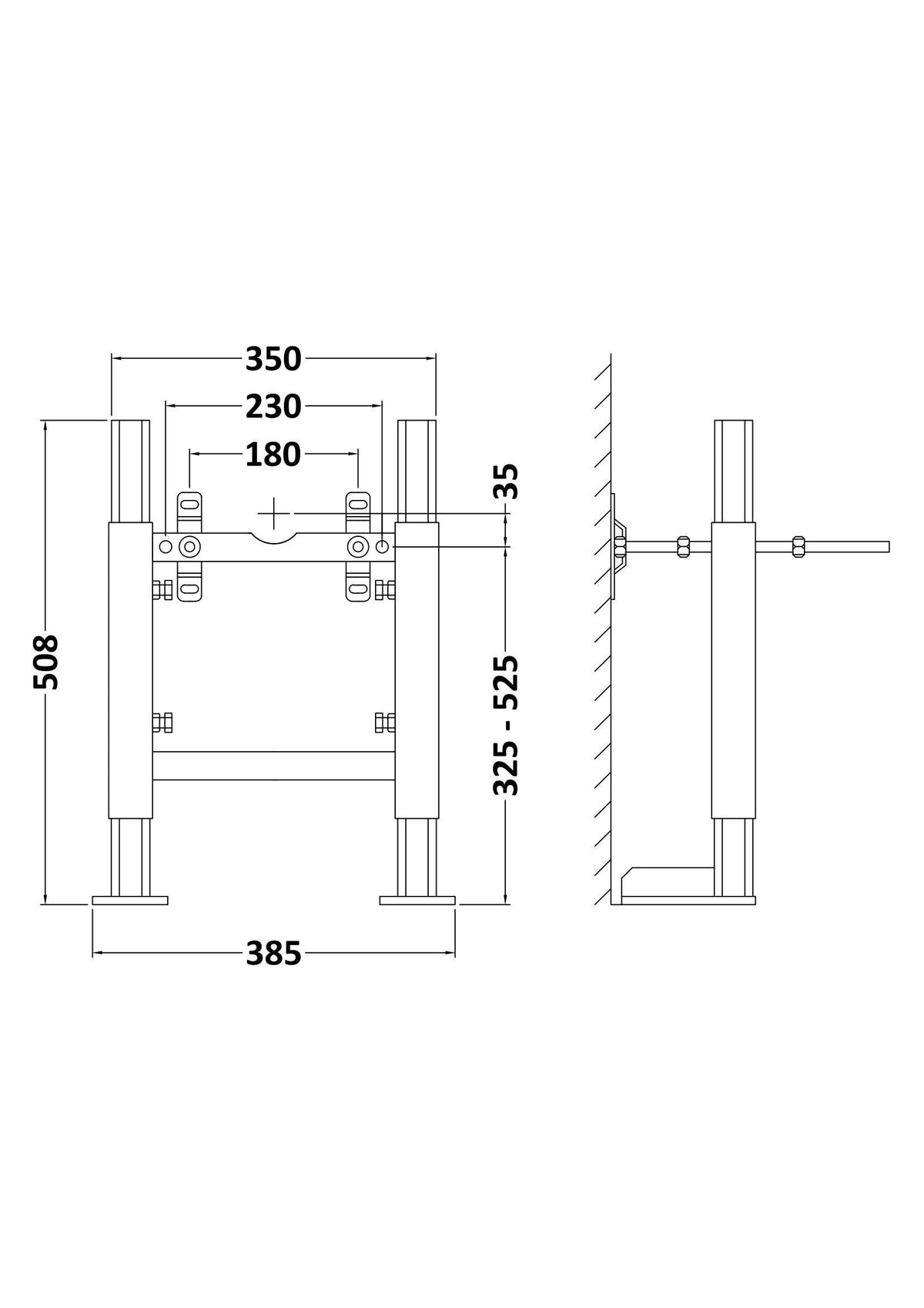 Matt White Standard Wall Support Frame