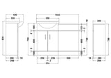 Modern Splash Saturn Gloss White Furniture Pack With Round Basin