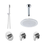 Modern Splash Chrome 2 Outlet Concealed Shower Valve With Stop Taps