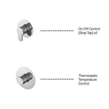 Modern Splash Chrome 2 Outlet Concealed Shower Valve With Stop Taps