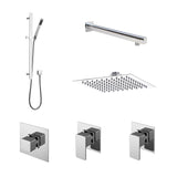 Modern Splash Chrome Concealed 2 Outlet Thermostatic Shower Valve With Diverter