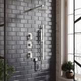 Modern Splash Chrome Concealed 2 Outlet Thermostatic Shower Valve With Diverter
