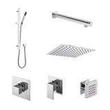 Modern Splash Chrome 3 Outlet Thermostatic Shower System With Stop Taps