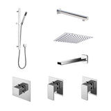 Modern Splash Chrome Concealed 3 Outlet  Shower Valve