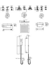 Modern Splash Chrome Concealed 3 Outlet  Shower Valve