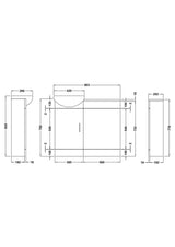 Modern Splash Sienna Gloss White Furniture Pack Without Tap