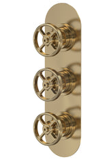 Modern Splash Brushed Brass Triple Shower Valve With Diverter
