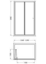 Modern Splash 1200mm Chrome Bi-fold Shower Door