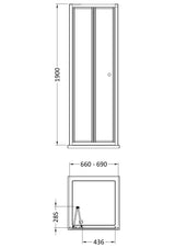 Modern Splash 700mm Brushed Brass Bifold Door