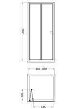 Modern Splash 900mm Chrome Bi-fold Shower Door