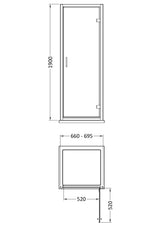 Modern Splash 700mm Chrome Hinged Shower Door