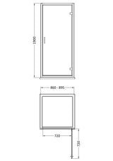 Modern Splash 900mm Brushed Brass Hinged Shower Door