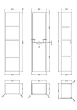 Modern Splash 356mm Satin Grey Wall Hung Tall Cabinet