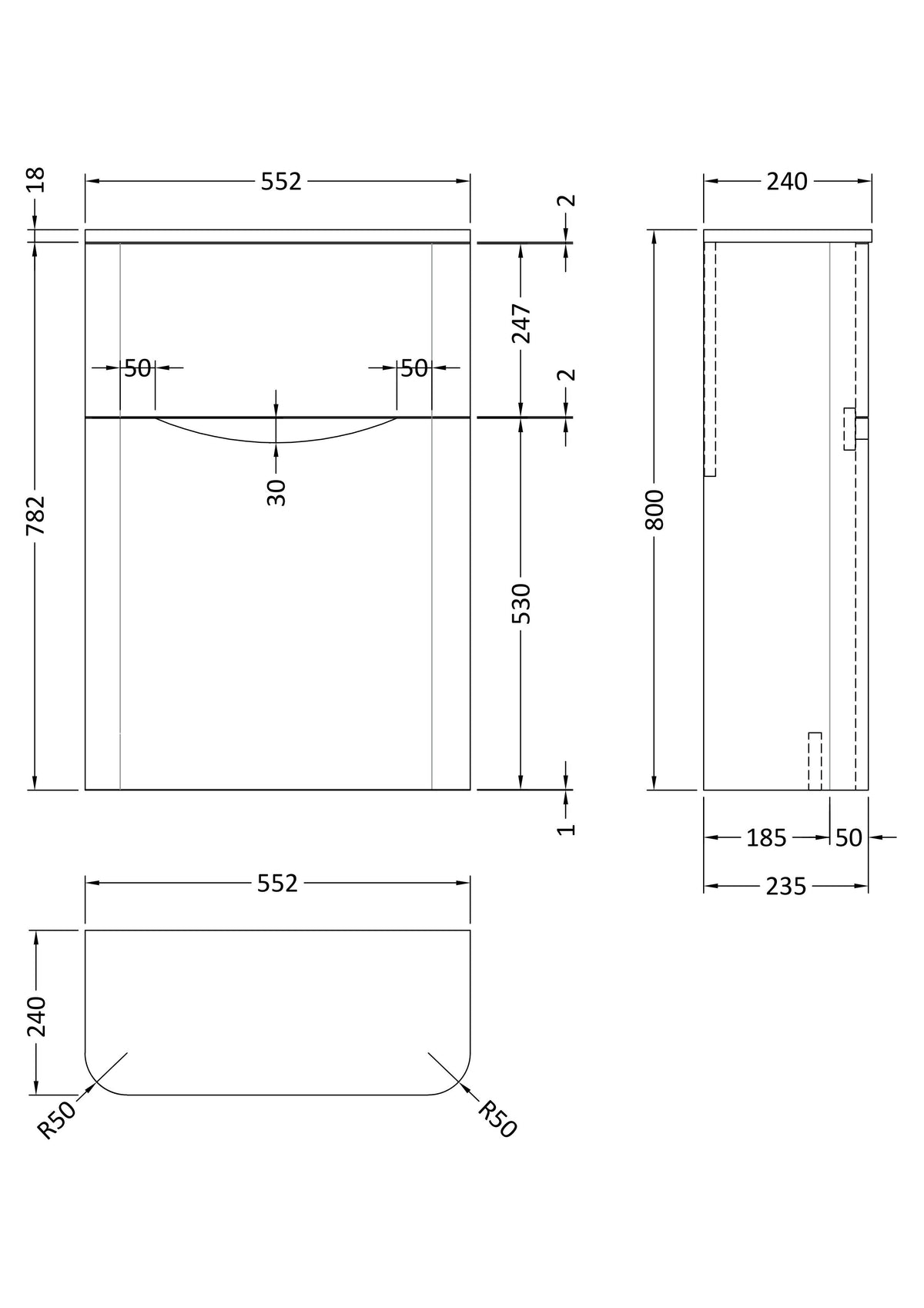 Modern Splash 550mm Satin Blue Floor Standing WC Unit