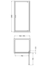 Modern Splash 1000mm Chrome Pivot Shower Door