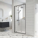 Modern Splash 800mm Brushed Pewter Framed  Pivot Shower Door