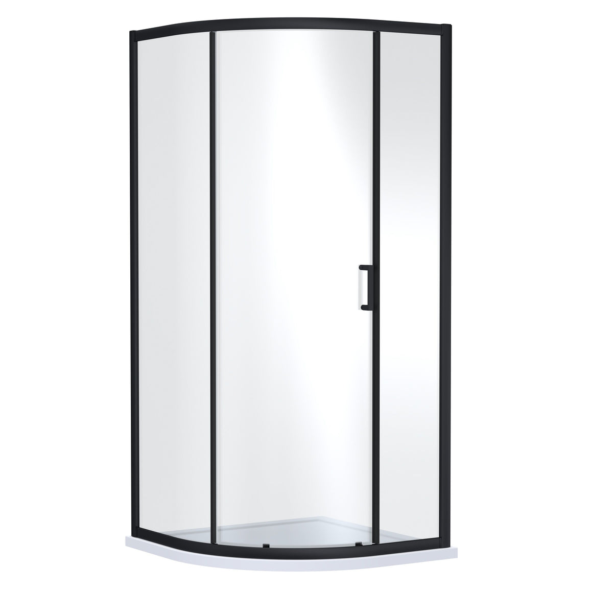 Modern Splash 900mm Matt Black Quadrant Single Entry Shower Enclosure