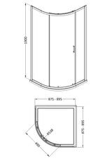 Modern Splash 900mm Matt Black Quadrant Single Entry Shower Enclosure