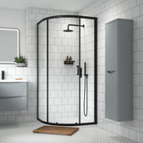 Modern Splash 900mm Matt Black Quadrant Single Entry Shower Enclosure