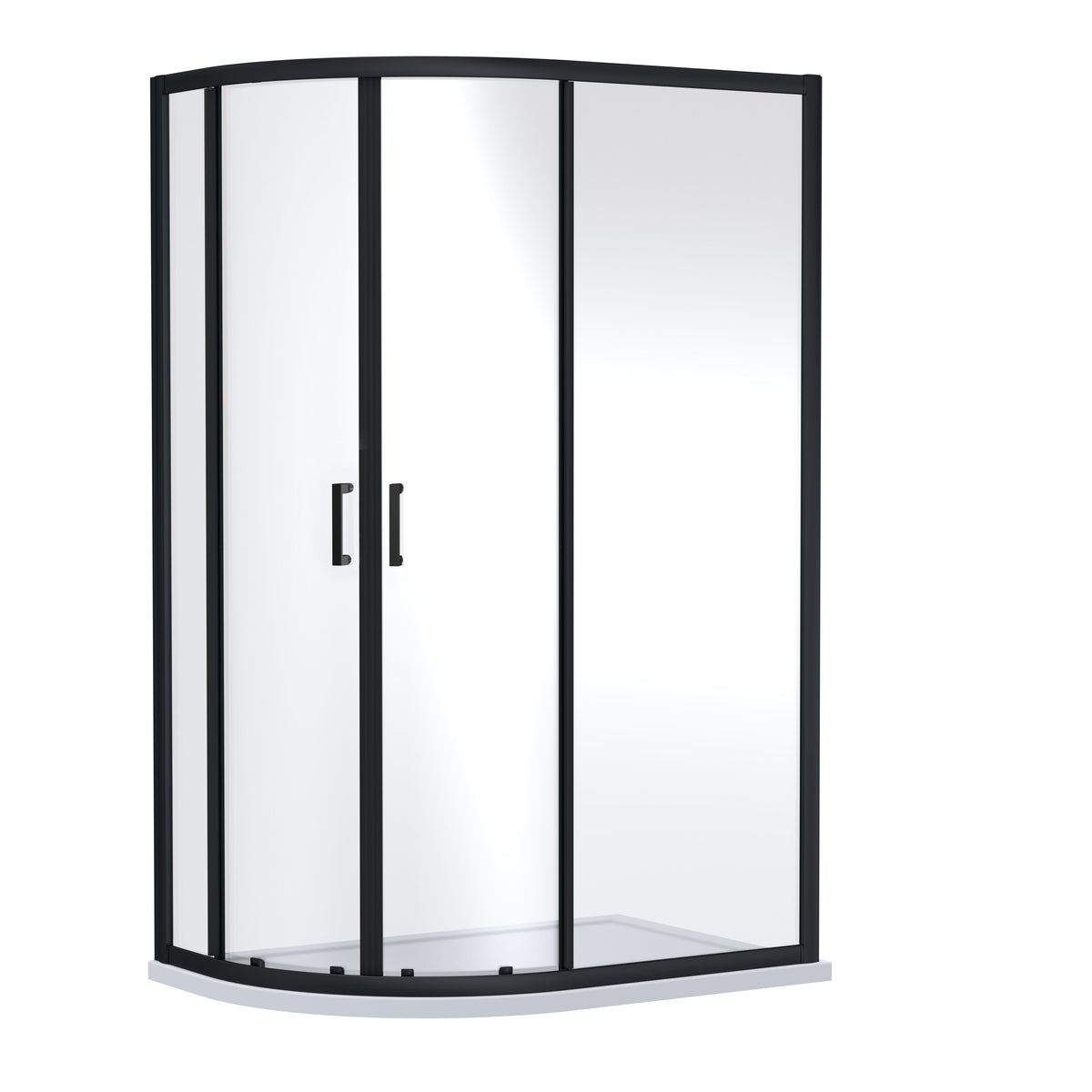 Modern Splash 1000mm Matt Black Offset Quadrant Shower Enclosure