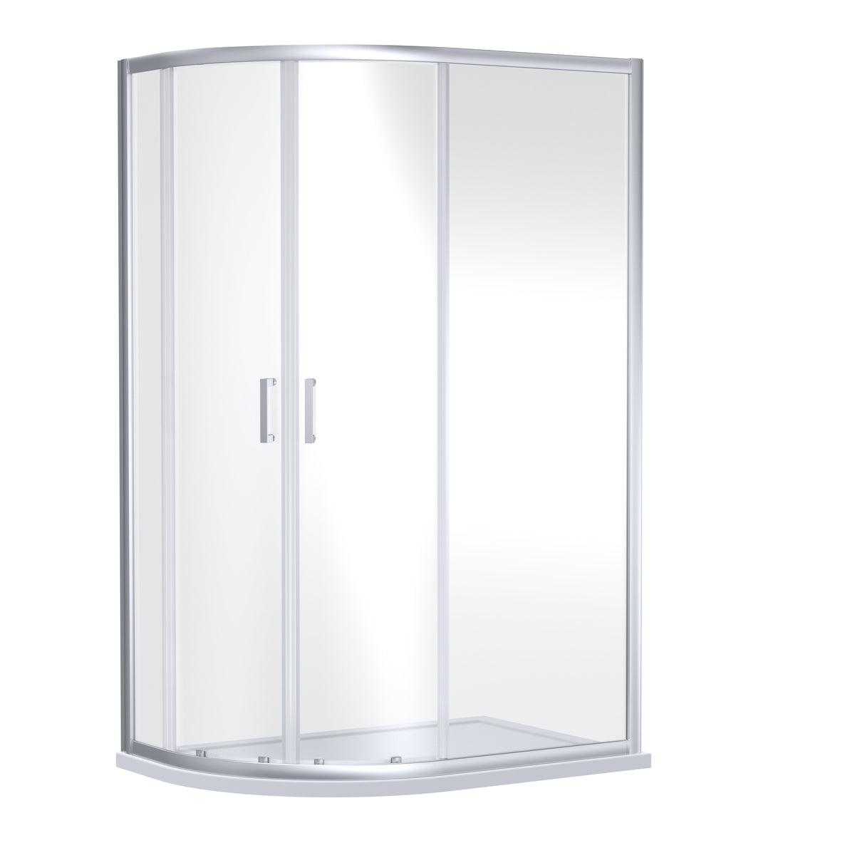 Modern Splash 1000 x 900mm Chrome Offset Quadrant Shower Enclosure