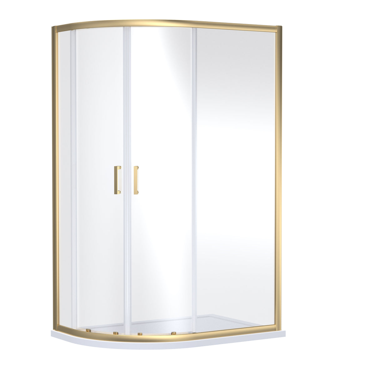 Modern Splash 1200 x 800mm Brushed Brass 2 Door Offset Quadrant Enclosure