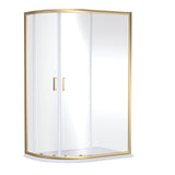 Modern Splash 1200 x 900mm Brushed Brass 2 Door Offset Quadrant Enclosure
