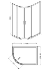 Modern Splash 1200mm Matt Black Offset Quadrant Shower Enclosure