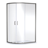 Modern Splash 1200mm Brushed Pewter Framed  Offset Shower Enclosure