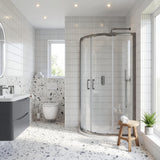 Modern Splash 800mm Brushed Pewter Framed  Shower Enclosure