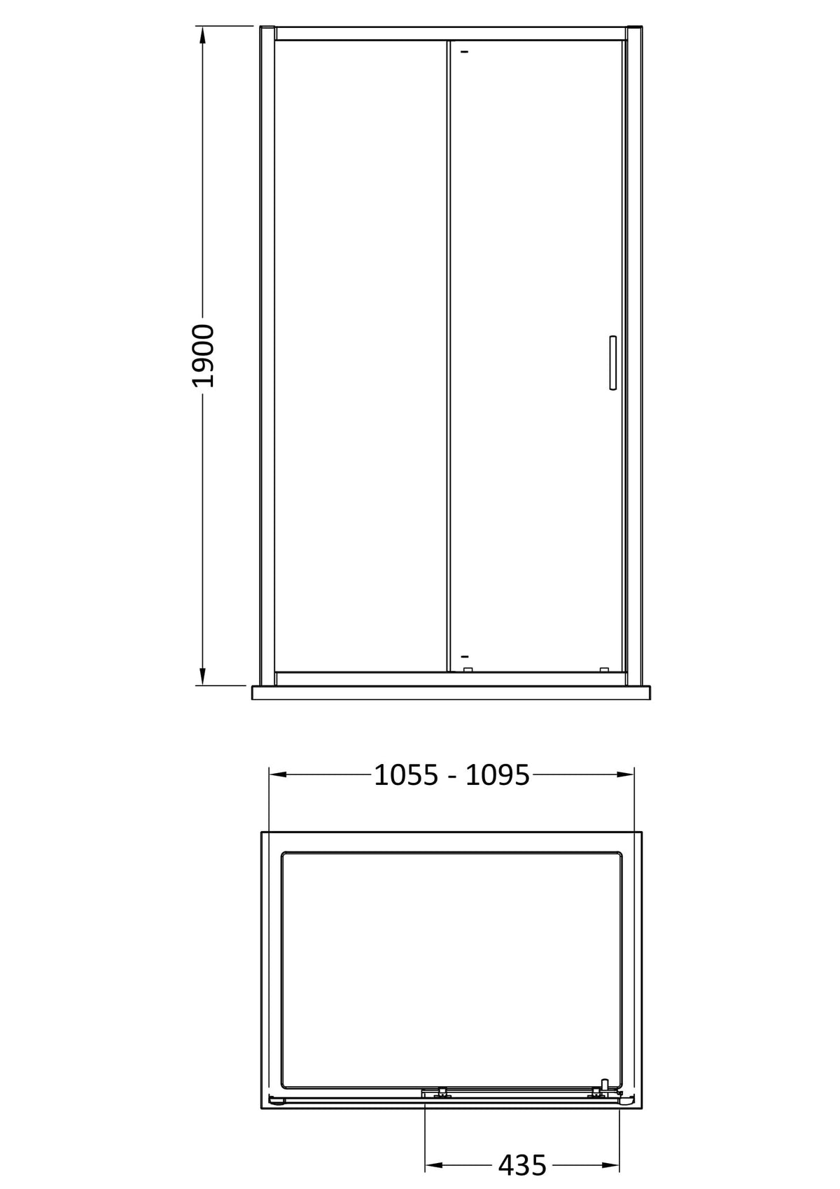 Modern Splash 1100mm Brushed Brass  Sliding Shower Door