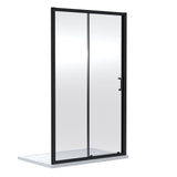 Modern Splash 1400mm Matt Black Sliding Shower Door
