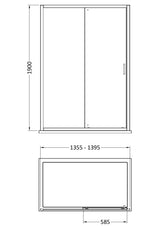 Modern Splash 1400mm Matt Black Sliding Shower Door