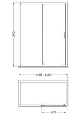 Modern Splash 1500mm Brushed Brass  Sliding Door