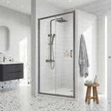 Modern Splash 1600mm Brushed Pewter Framed  Sliding Shower Door